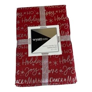 NWT Wyatt Home Red Holiday Tablecloth